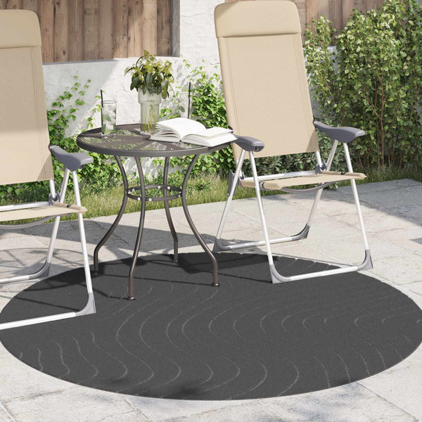 Sisä- ja ulkorug PALMERAS Antrasiitti Ø 120 CM Polyesteri
