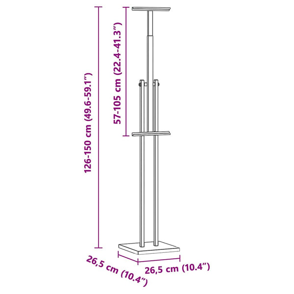Messunäytöt 2 pcs Musta 26.5 x 26.5 x 127 cm Rauta