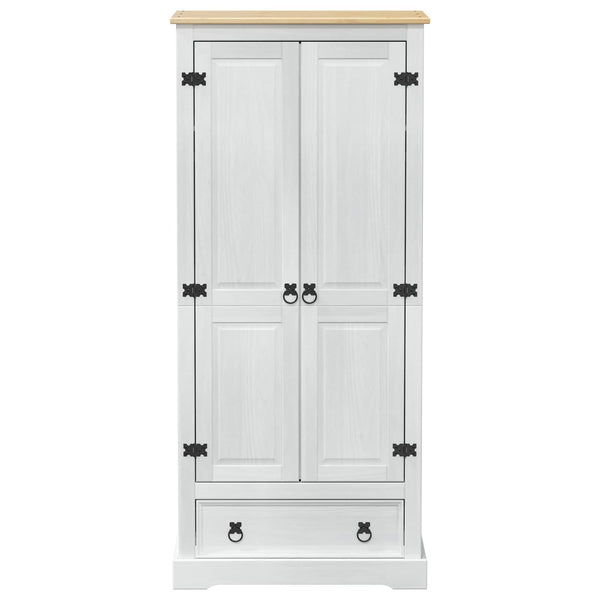 Vaatekaapit ovella Valkoinen 76 x 50 x 170 cm Massiivinen mänty