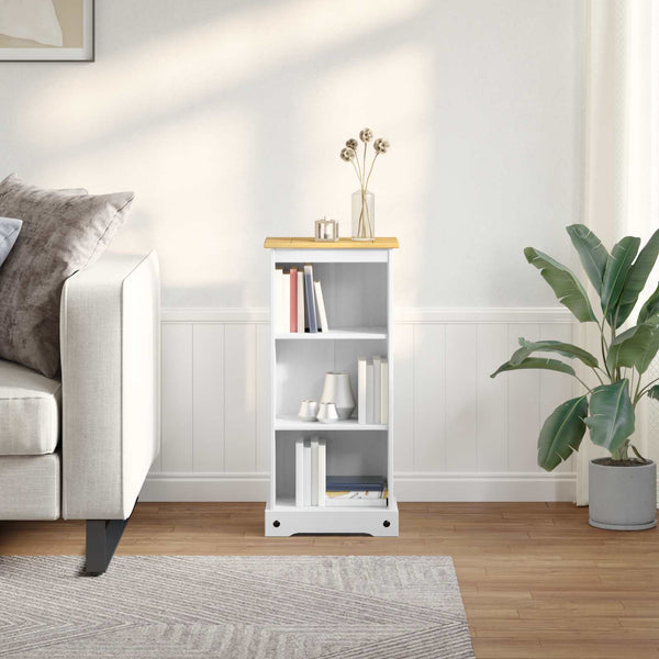 Kirjahylly 46 x 29 x 100 cm Massiivinen mänty Valkoinen