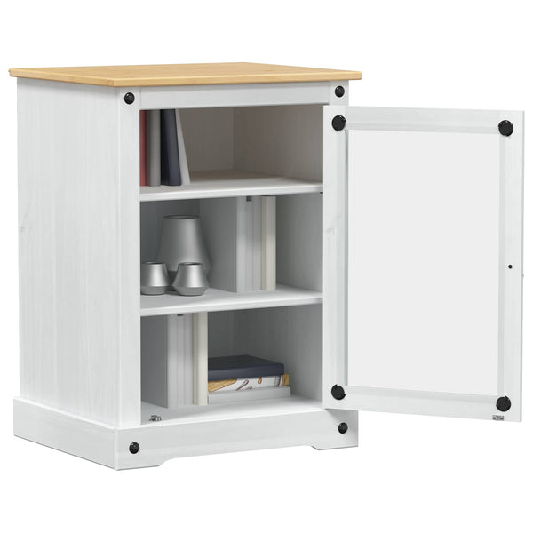 HiFi-kaappi Valkoinen 60 x 50 x 82 cm Massiivinen mänty