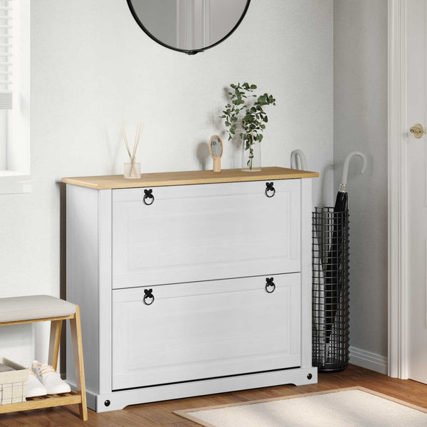 Kenkäkaappi Corona Valkoinen 99 x 32 x 85 cm Massiivinen mänty