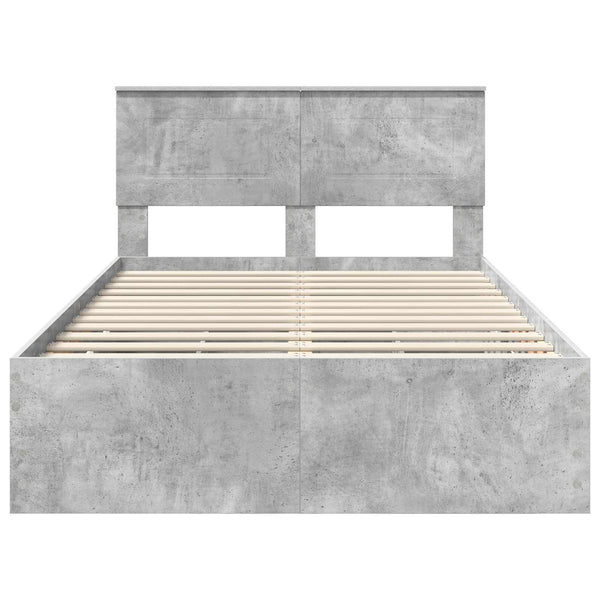 Sängyn runko päätyllä Betoni Harmaa 4FT6 Double Insinööripuuta