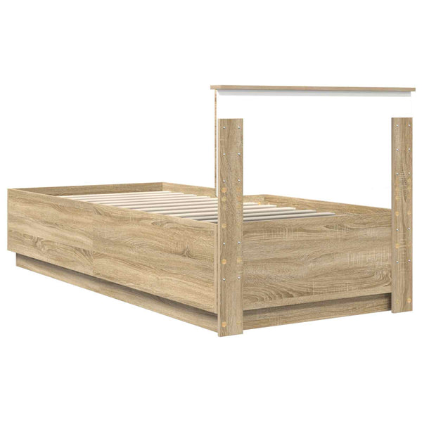 Sängyn runko päätyllä Sonoman tammi 70 x 190 cm Tekninen puu