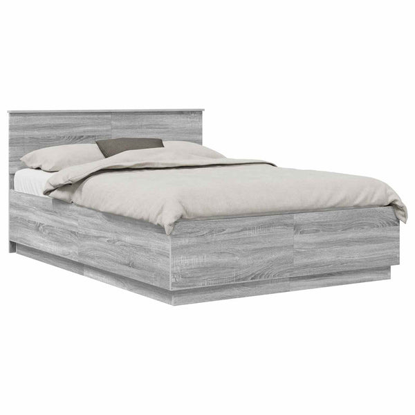 Sängyn runko päätyllä Harmaa sonoma 160 x 200 cm Tekninen puu