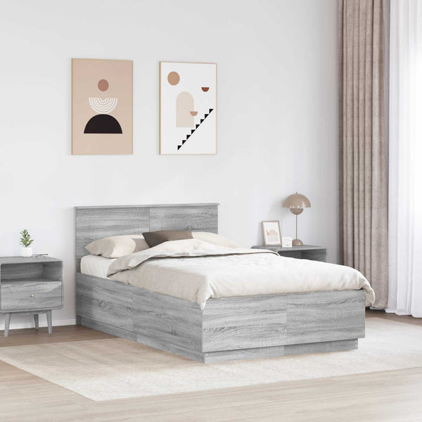 Sängyn runko Harmaa sonoma 4FT Small Double Tekninen puu