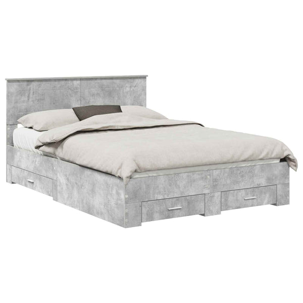 Sängyn runko päätyllä Betoni Harmaa 5FT King Size Tekninen puu