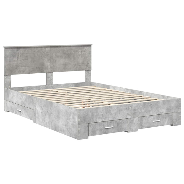 Sängyn runko päätyllä Betoni Harmaa 5FT King Size Tekninen puu