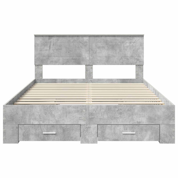 Sängyn runko päätyllä Betoni Harmaa 5FT King Size Tekninen puu
