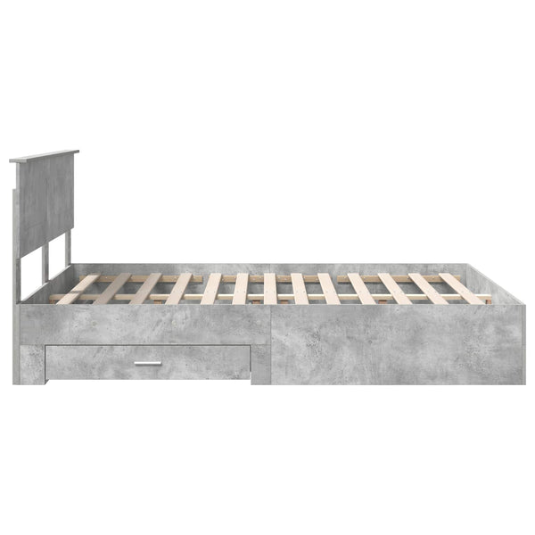 Sängyn runko päätyllä Betoni Harmaa 5FT King Size Tekninen puu