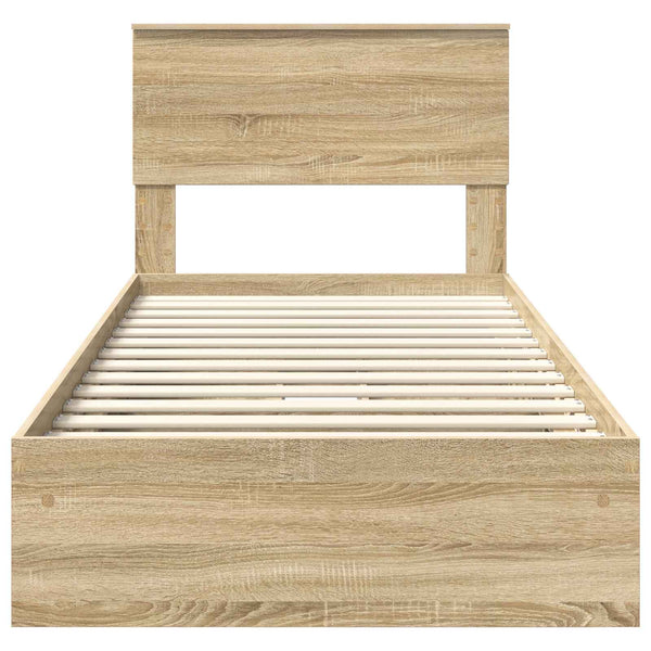 Säilytyssänky päätyllä Sonoman tammi 90 x 200 cm Tekninen puu