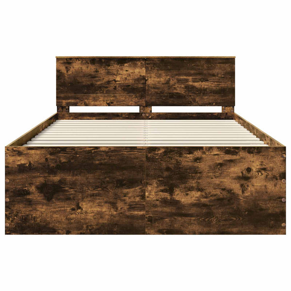 Sängyn runko päätyllä Savupähkinä 5FT King Size Tekninen puu