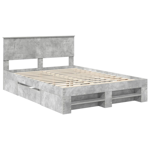 Sängyn runko päätyllä Betoni Harmaa 5FT King Size Tekninen puu