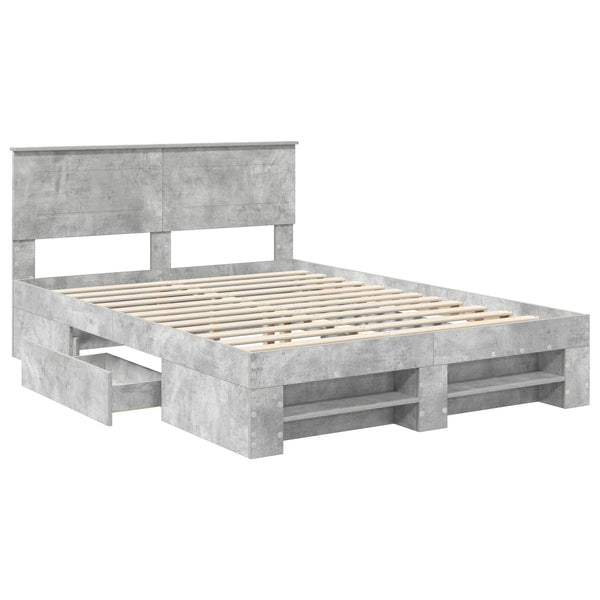 Sängyn runko päätyllä Betoni Harmaa 5FT King Size Tekninen puu