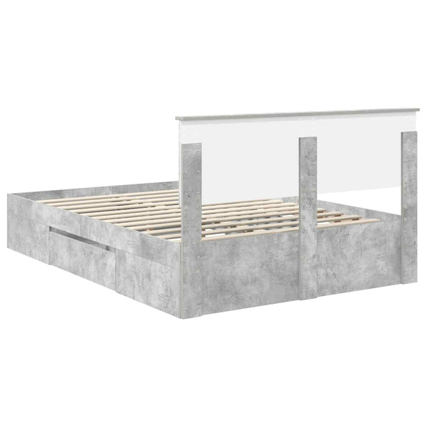 Sängyn runko päätyllä Betoni Harmaa 5FT King Size Tekninen puu