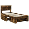 Sängyn runko päätyllä Savupähkinä 90 x 200 cm Tekninen puu