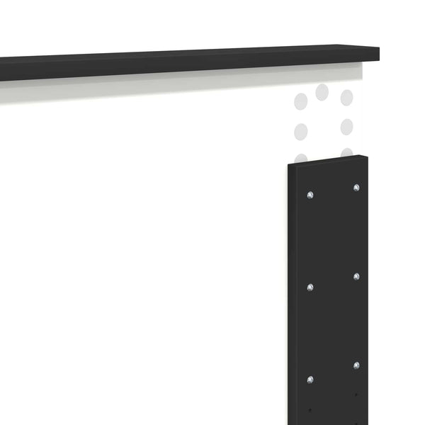 Sängyn runko päätyllä Musta 5FT King Size Tekninen puu