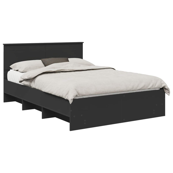 Sängyn runko päätyllä Musta 5FT King Size Tekninen puu