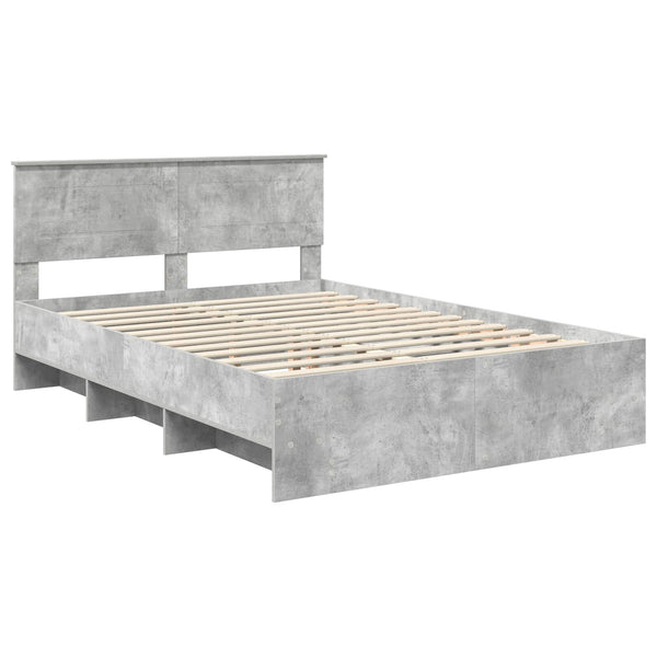 Sängyn runko päätyllä Betoni Harmaa 5FT King Size Tekninen puu