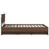 Sängyn runko Ruskea tammi 135 x 190 cm Tekninen puu