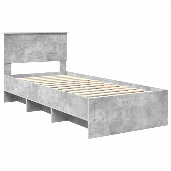 Sängyn runko Betoninharmaa 75 x 190 cm Tekninen puu