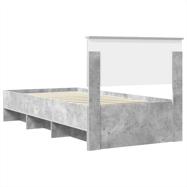 Sängyn runko Betoninharmaa 75 x 190 cm Tekninen puu