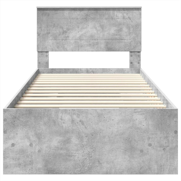 Sängyn runko Betoninharmaa 75 x 190 cm Tekninen puu