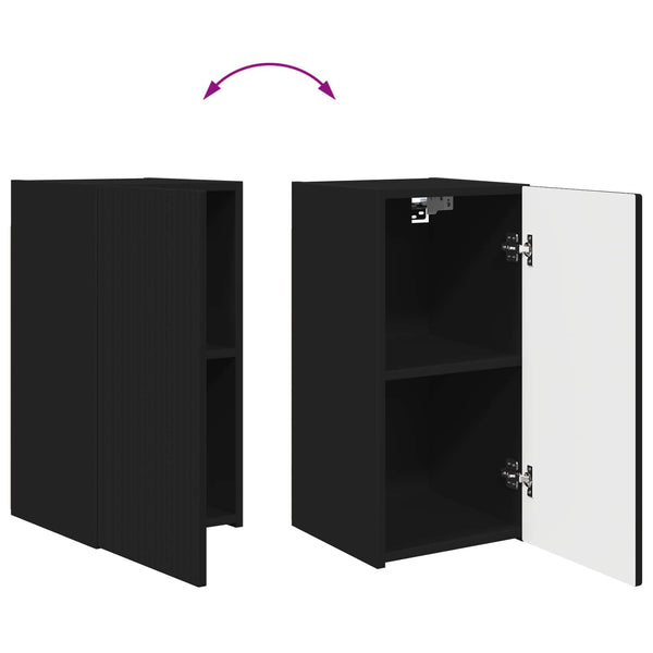 Mustat 2 pcs TV-tasosetti Seinäkiinnitettävä Tekninen puu