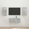 Betoni TV-tasosetti 2 pcs Harmaa Tekninen puu