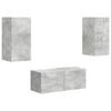 Betoni TV-tasosetti 2 pcs Harmaa Tekninen puu