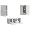 Betoni TV-tasosetti 2 pcs Harmaa Tekninen puu