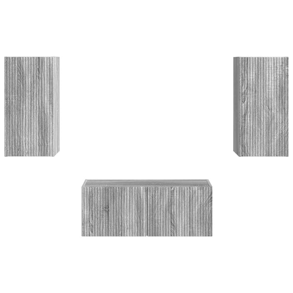 Harmaa Sonoma TV-tasosetti 2 kpl Teknistä puuta