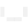 Seinäkiinnitettävä TV-tasosetti 2 kpl Valkoinen Tekninen puu