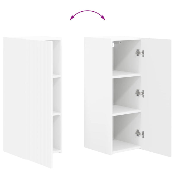 Seinäkiinnitettävä TV-tasosetti 2 kpl Valkoinen Tekninen puu