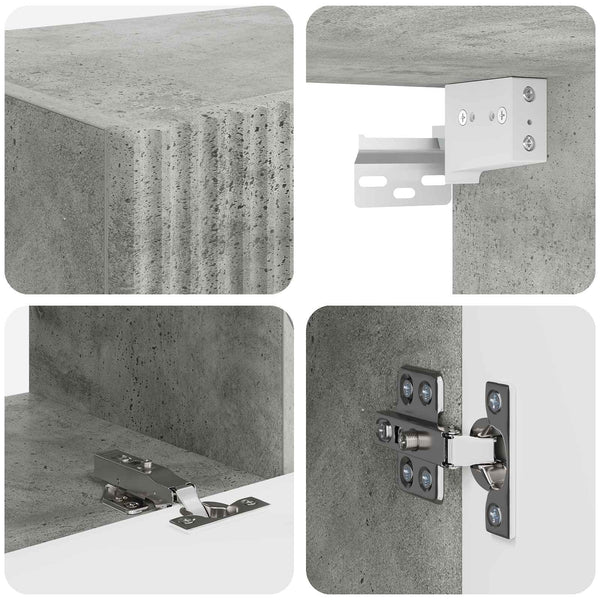 TV-tasosetti 2 pcs Harmaa Betoni Tekninen puu