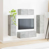 TV-tasosetti 3 pcs Tekninen puu Harmaa Betoni