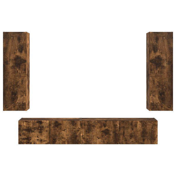 Savupähkinä TV-tasosetti 3 kpl Seinäkiinnitettävä Tekninen puu