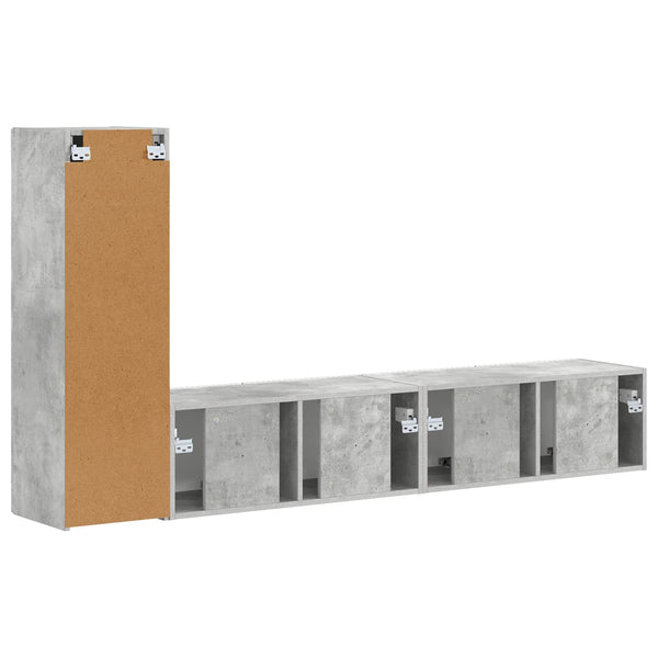 Harmaa TV-tasosetti 2 pcs Betoni Tekninen puu