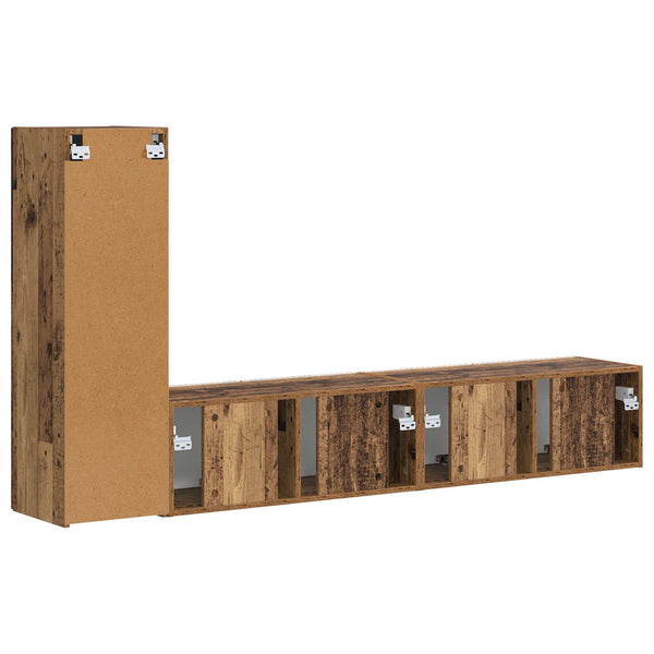 Vanha puu TV-tasosetti 2 kpl Seinäkiinnitettävä Tekninen puu