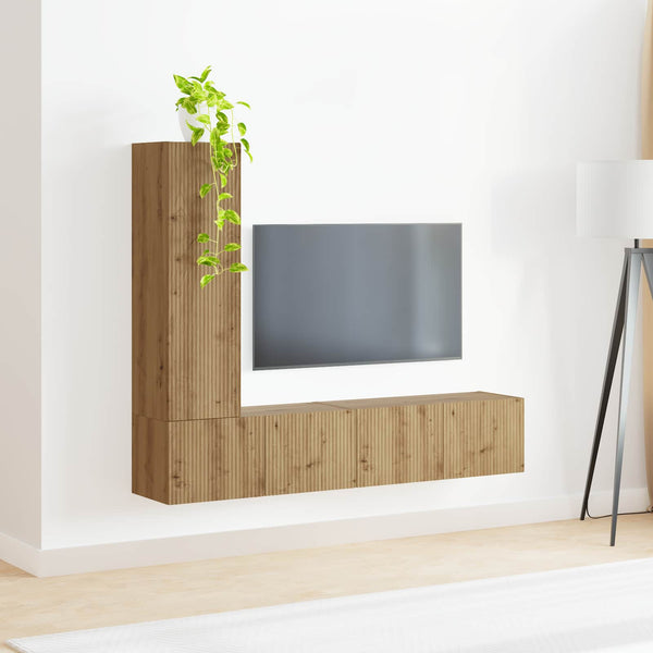TV-tasosetti 2 pcs Tekninen puu Artisan tammi