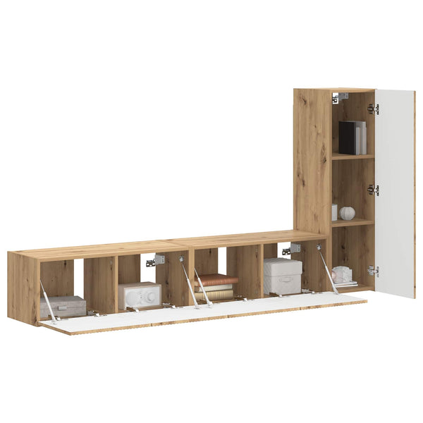 TV-tasosetti 2 pcs Tekninen puu Artisan tammi