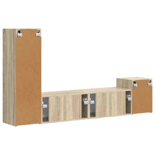 4 osan TV-tasosetti Sonoman tammesta Tekninen puu