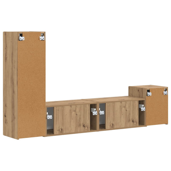 Artisan tammi 4 pcs TV-tasosetti Tekninen puu