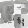 TV-tasosetti 3 pcs Harmaa Betoni Tekninen puu