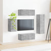 TV-tasosetti 3 pcs Harmaa Betoni Tekninen puu