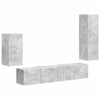 TV-tasosetti 3 pcs Harmaa Betoni Tekninen puu