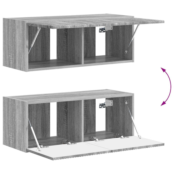 3-osainen TV-tasosetti Harmaa Sonoma Tekninen puu