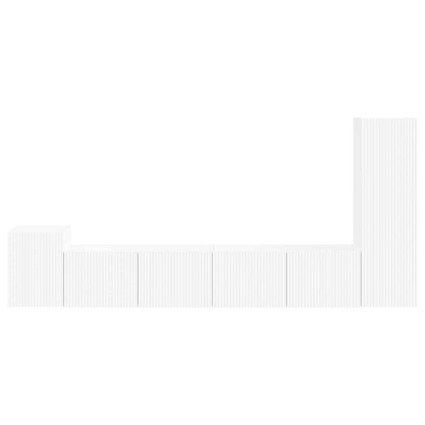 TV-tasot 3-osainen Seinäkiinnitettävä Valkoinen Tekninen puu