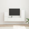Tekninen puu Seinäkiinnitettävä TV-tasosetti 4 kpl Valkoinen