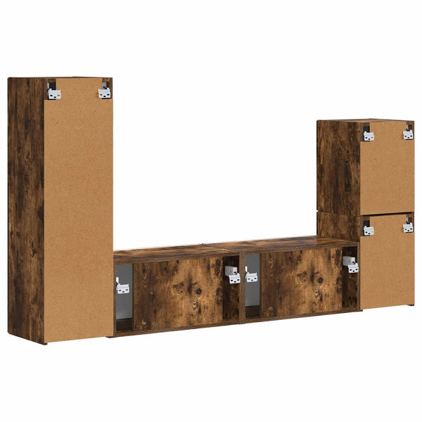 Savupähkinä TV-tasosetti 4 pcs Seinäkiinnitettävä Tekninen puu